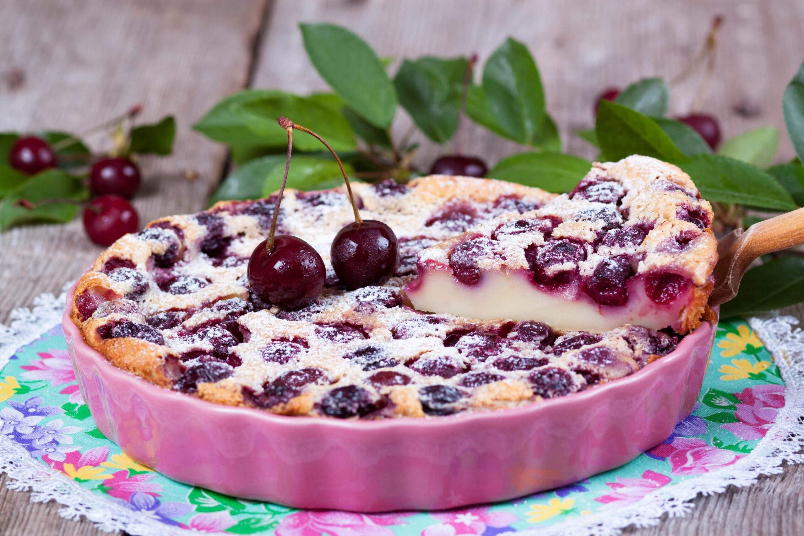 Slice,Of,Clafoutis,With,Cherry,In,Ceramic,Form